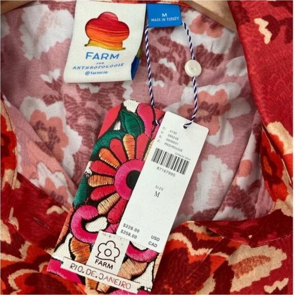 FARM Rio for Anthropologie floral shirt dress NWT Size  Medium - Picture 2 of 4